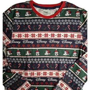 DISNEY Mickey Mouse Christmas Long Sleeve Holiday Christmas Kids Shirt 10-12 Yrs